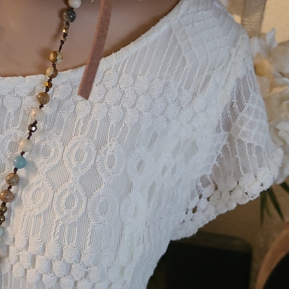 SALE TODAY BEAUTIFUL WHITE LACE MIDI 14 P SIZE - Picture 4 of 16